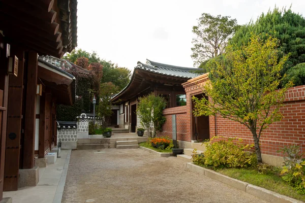 Koreanische Architektur Auf Einer Straße Dorf Bukchon Hanok Seoul Südkorea — Stockfoto