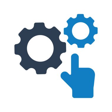 Beyaz arkaplan ile yapılandırma simgesi