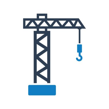 Beyaz arkaplanı olan Crane Kulesi Simgesi