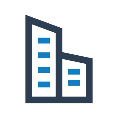 Beyaz arkaplana sahip Ofis Binası Simgesi