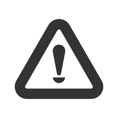 Beyaz arkaplan ile uyarı işareti simgesi