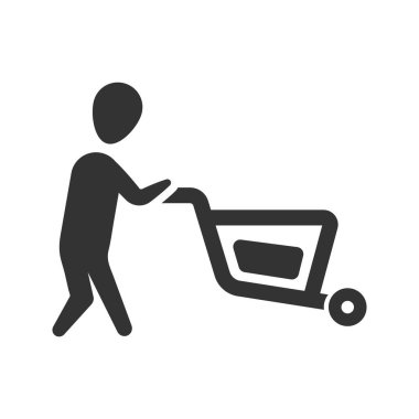 Beyaz arkaplanı olan kürek simgesi kazılıyor