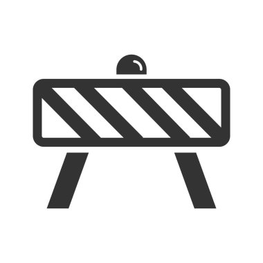 Beyaz arkaplan ile yol bariyeri simgesi