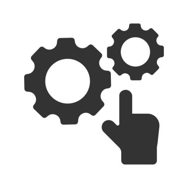 Beyaz arkaplan ile yapılandırma simgesi