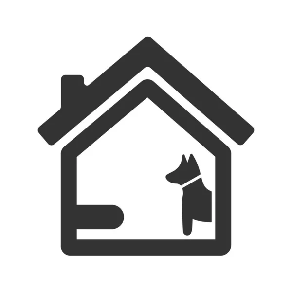 背景とホーム犬のセキュリティアイコン — ストックベクタ