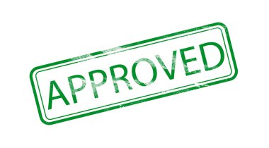 Grunge Green proje finansal kabul ve kalite güvencesi kavramı için beyaz arkaplan üzerindeki mühür mührünü onayladı.