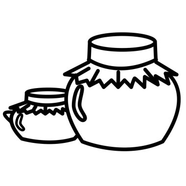 reçel kavanozları vektör çizimi renkli değil