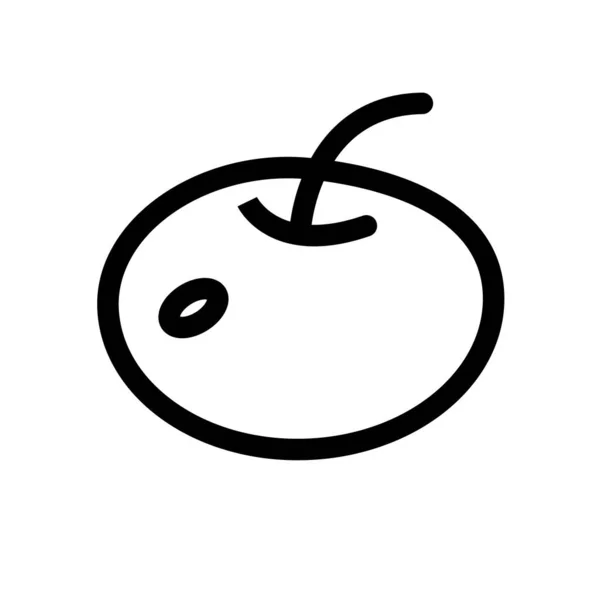 Illustration Vectorielle Pomme Non Colorée — Image vectorielle