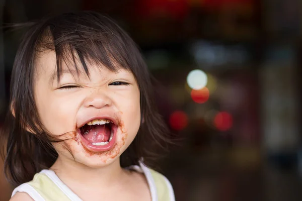 Portret Van Een Baby Van Jaar Oud Gelukkig Aziatisch Kind — Stockfoto