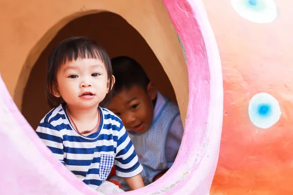 Criança Ano Meses Idade Menina Bebê Asiático Feliz Brincando Com — Fotografia de Stock