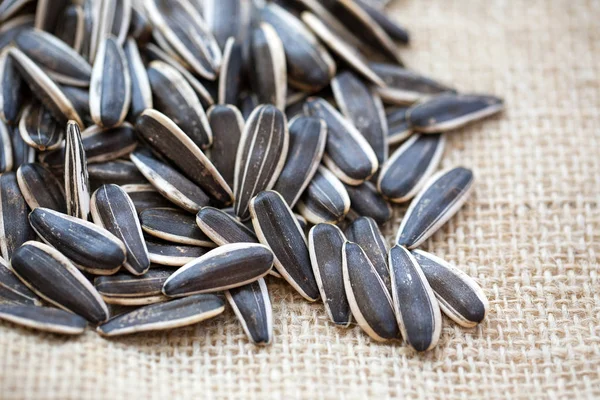 çuval bezi üzerinde kavrulmuş ayçiçeği tohumu