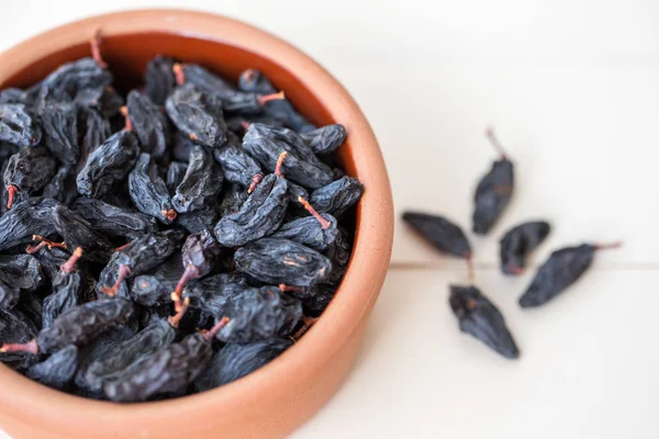 Black Raisins Bowl — Stock Photo, Image