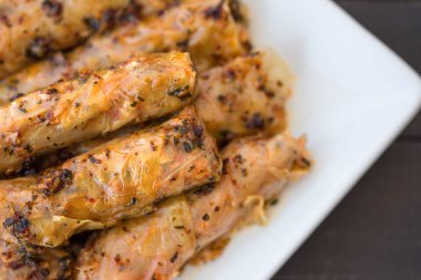 Sarma, geleneksel yemek, pilav ile lahana dolması 