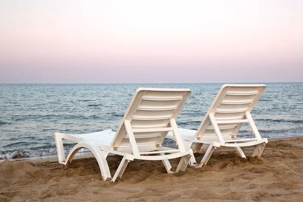 Chairs Sandy Beach — Stock Photo, Image