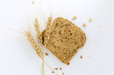 Ekmek ve buğday. en üstteki görünüm
