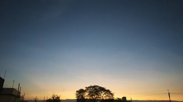 Soirée Belle Vue Sous Ciel Bleu Saison Estivale — Photo