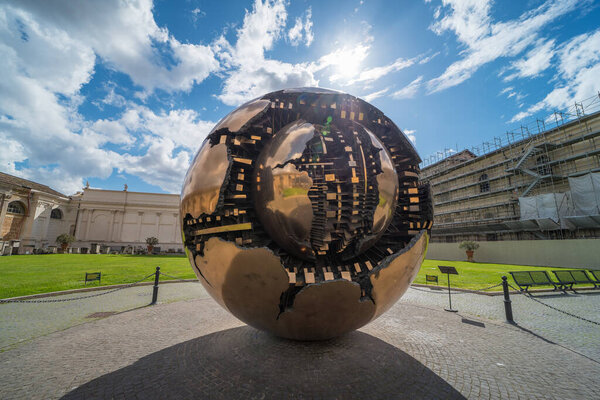 Modern metal sculpture in Rome