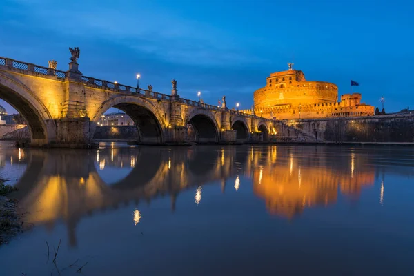 Castel Sant Angelo Hora Azul — Fotografia de Stock