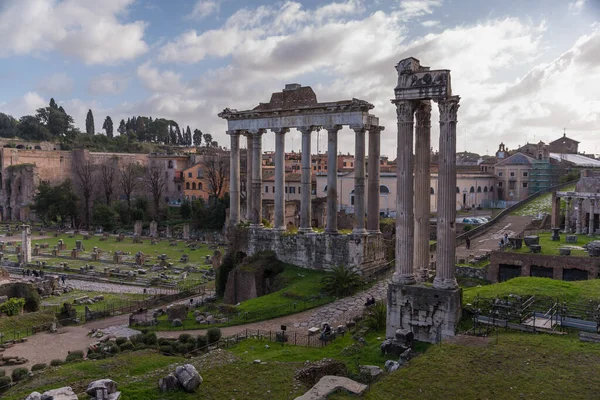 Fórum Imperial Romeno Ruínas Roma Itália — Fotografia de Stock