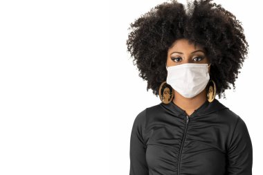 Covid-19 tıbbi maskeli genç bir öğrenci, Coronavirus, okula geri dönüyor.