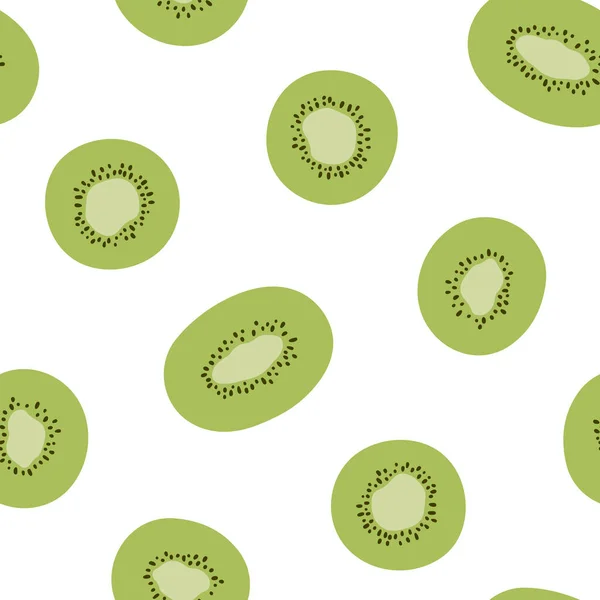 Modèle Simple Vecteur Kiwi Sans Couture Fruit Fond Répété Motif — Image vectorielle