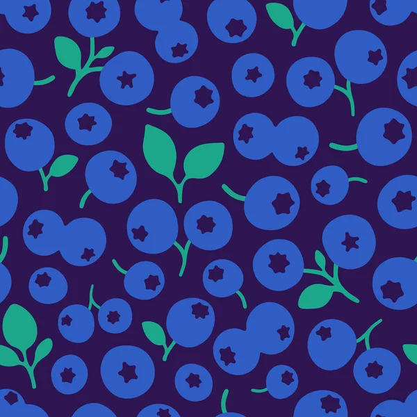 Modèle Vectoriel Sans Couture Myrtille Fond Fruits Biologiques Été Motif — Image vectorielle