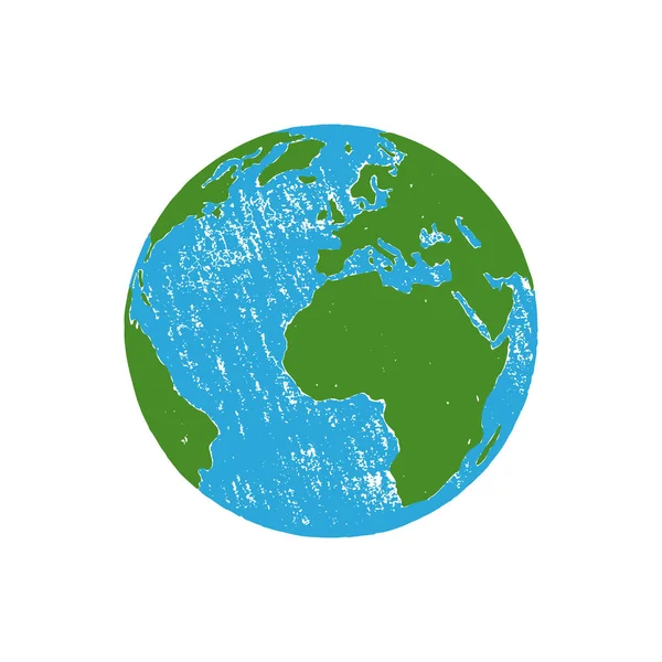 Handgezeichnete Vektorkarte Mit Planet Erde Rette Die Welt Rette Den — Stockvektor