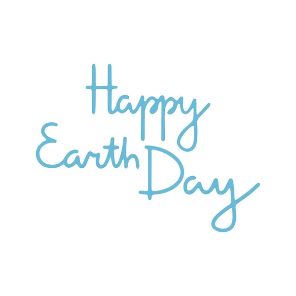Happy Earth Day Handgezeichneter Vektorschriftzug Planet Konzept April Design Des — Stockvektor