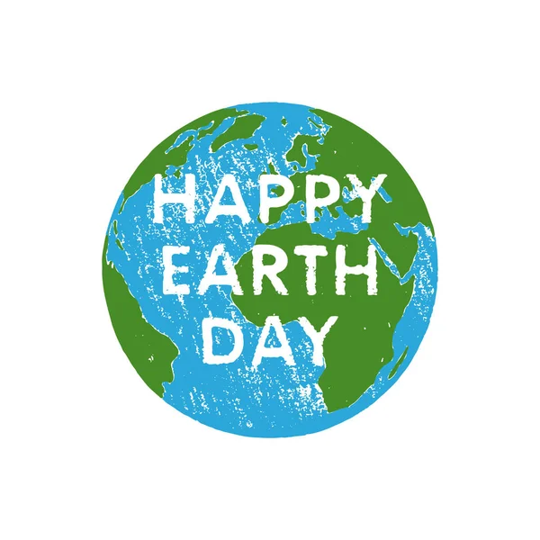 Happy Earth Day Vektorkarte Vorlage Mit Dem Globus Für Den — Stockvektor