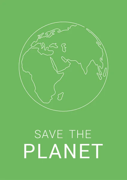 拯救行星矢量旗帜 地球日与地球的矢量模板 卡片的矢量图解 拯救地球概念 4月22日 — 图库矢量图片