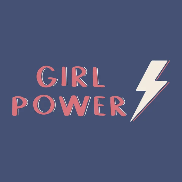 Girl Power Векторное Письмо Нарисованное Вручную Лозунг Феминизма Векторная Иллюстрация — стоковый вектор