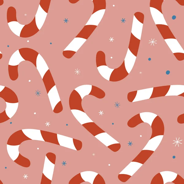 Weihnachten Nahtlose Muster Mit Süßigkeiten Nahtloses Muster Für Karten Geschenkpapiere — Stockvektor