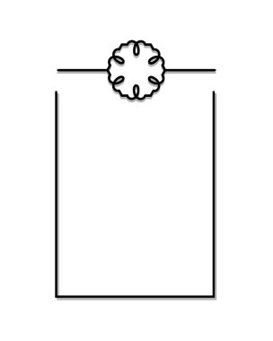 Web kartları için dekoratif çerçeve. Basit çiçek süslemeli dikdörtgen çerçeve dokuyla. Vektör