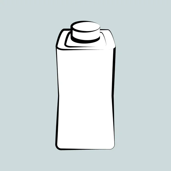 Leche Láctea icono del envase en cepillo lineal, contorno de estilo plano, ilustración aislada, relleno blanco — Vector de stock