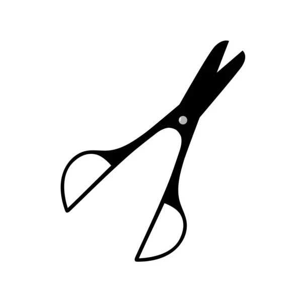 Ikona nożyczek w czarnym, izolowanym elemencie. Wektor — Wektor stockowy