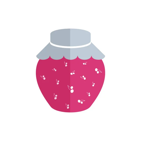 Tarro de mermelada de cereza icono editable, diseño de estilo plano, vector — Vector de stock