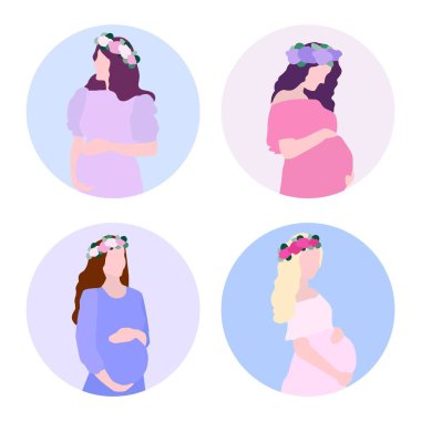     Çiçekli hamile kadınlar seti