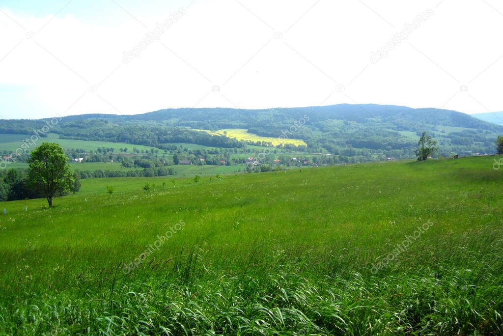 View of the Kaczawskie Mountains, Lower Silesia, Poland