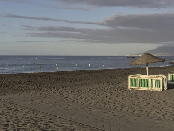 Leerer Strand Sommer Von Covid19 Süden Spaniens Costa Del Sol — Stockfoto
