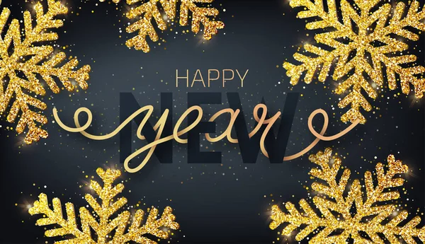Tervehdys kortti, kutsu onnellista uutta vuotta 2019.Käsin kirjoitettu — vektorikuva