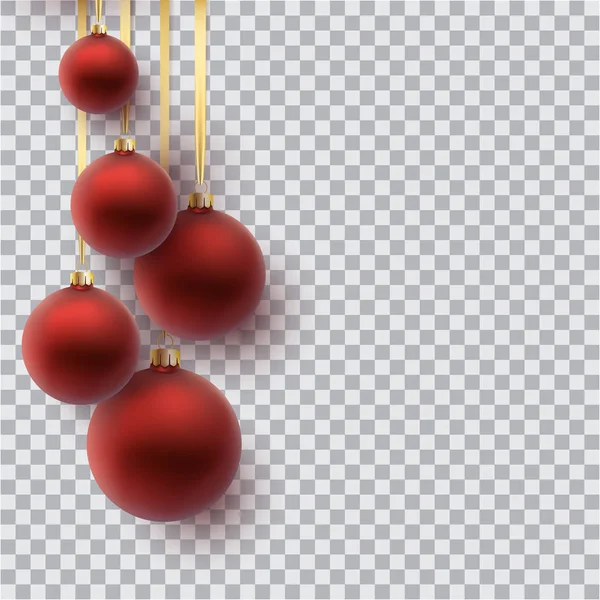 Tarjeta de felicitación navideña. Bola roja de Navidad, con adorno y lentejuelas. Aislado sobre fondo blanco. Ilustración vectorial . — Vector de stock