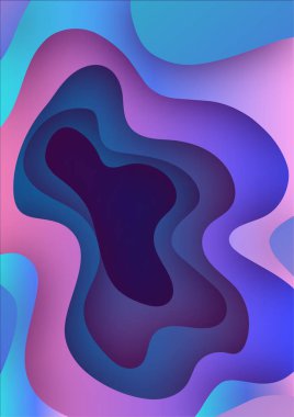 3d kağıt sanatı illüstrasyon. Parlak renkli yarı ton gradyanlar. Afiş sunumları, el ilanları, posterler ve davetiyeler için tasarım düzeni. Vektör çizimi