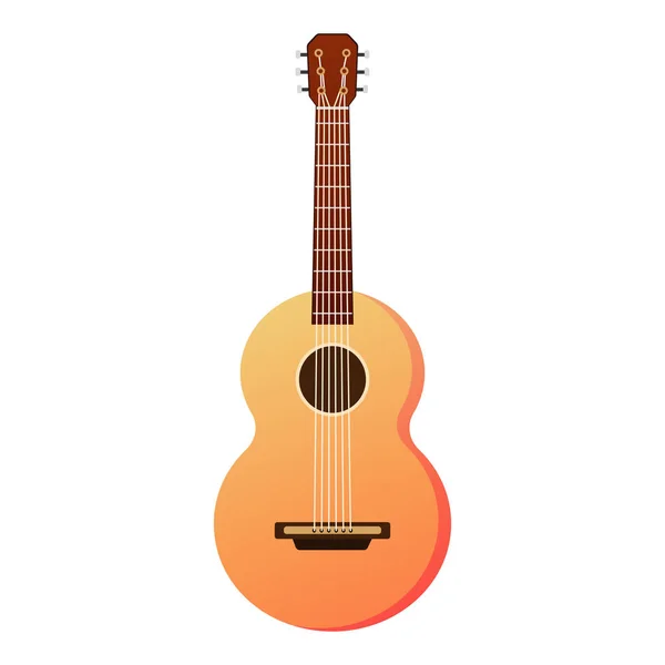 Lakás illusztráció klasszikus fából készült gitár. Akusztikus gitár vagy ukulele. Elszigetelt fehér alapon. Vektoros illusztráció. — Stock Vector