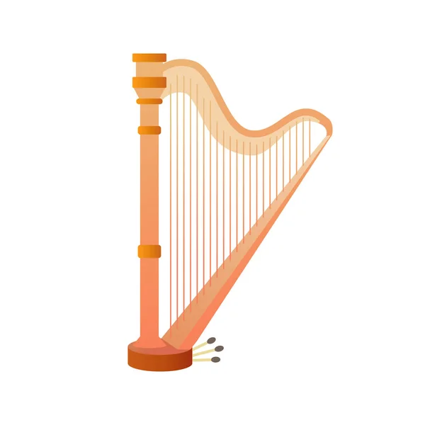 Instrumentos musicales de cuerda, arpa. Diseño de diseño para presentaciones de pancartas, volantes, carteles e invitaciones. Ilustración vectorial — Vector de stock