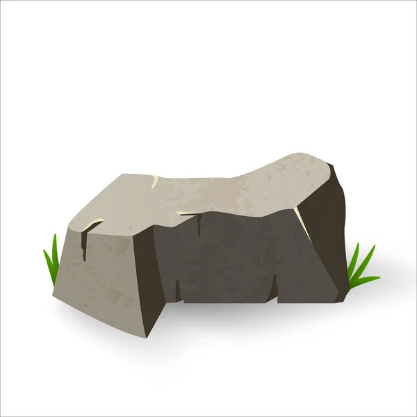 Pedra em desenho animado estilo. Pedras diferentes. Elemento cinza granito montanhas. Ilustração vetorial sobre fundo isolado branco — Vetor de Stock