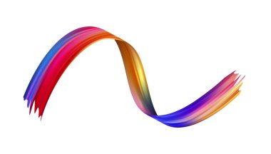 Modern renkli akış posteri. Mavi arkaplanda dalga sıvısı şekli. Tasarım projen için sanat tasarımı. Vektör illüstrasyonu EPS10