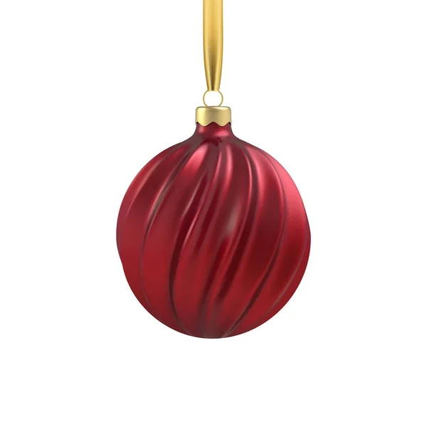 Juguete realista del árbol de Navidad del oro en forma de espiral. — Vector de stock