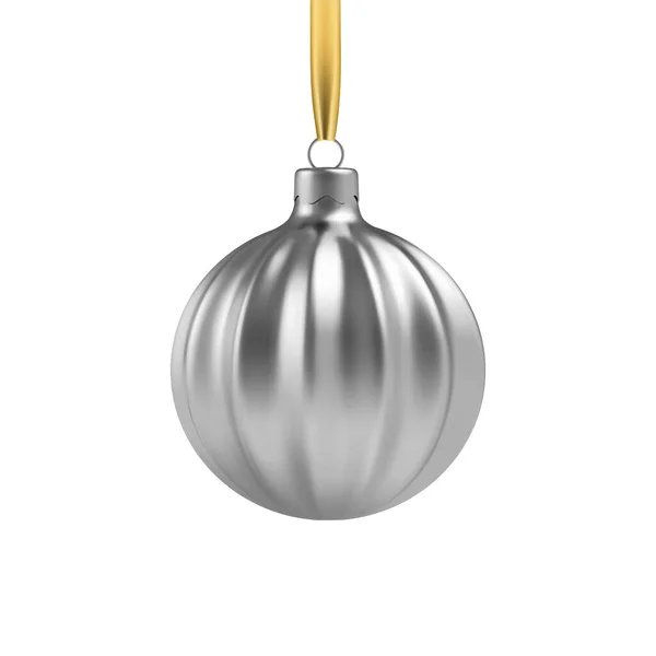 Realistisches Gold-Weihnachtsbaumspielzeug in Form einer Spirale. — Stockvektor