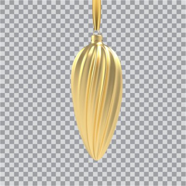 Gerçekçi Altın Noel ağacı oyuncağı spiral şeklinde.