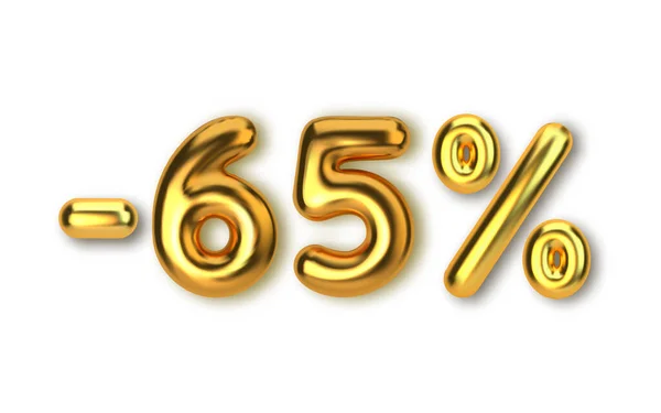Έκπτωση Πώληση Προώθησης Από Ρεαλιστικά Χρυσά Μπαλόνια Αριθμός Μορφή Χρυσών — Διανυσματικό Αρχείο